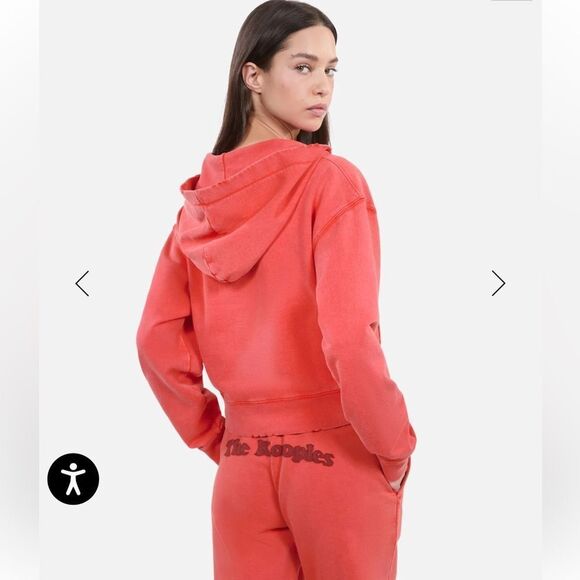 $265 The Kooples red logo front zip hoodie sweatshirt NWT - Picture 3 of 5